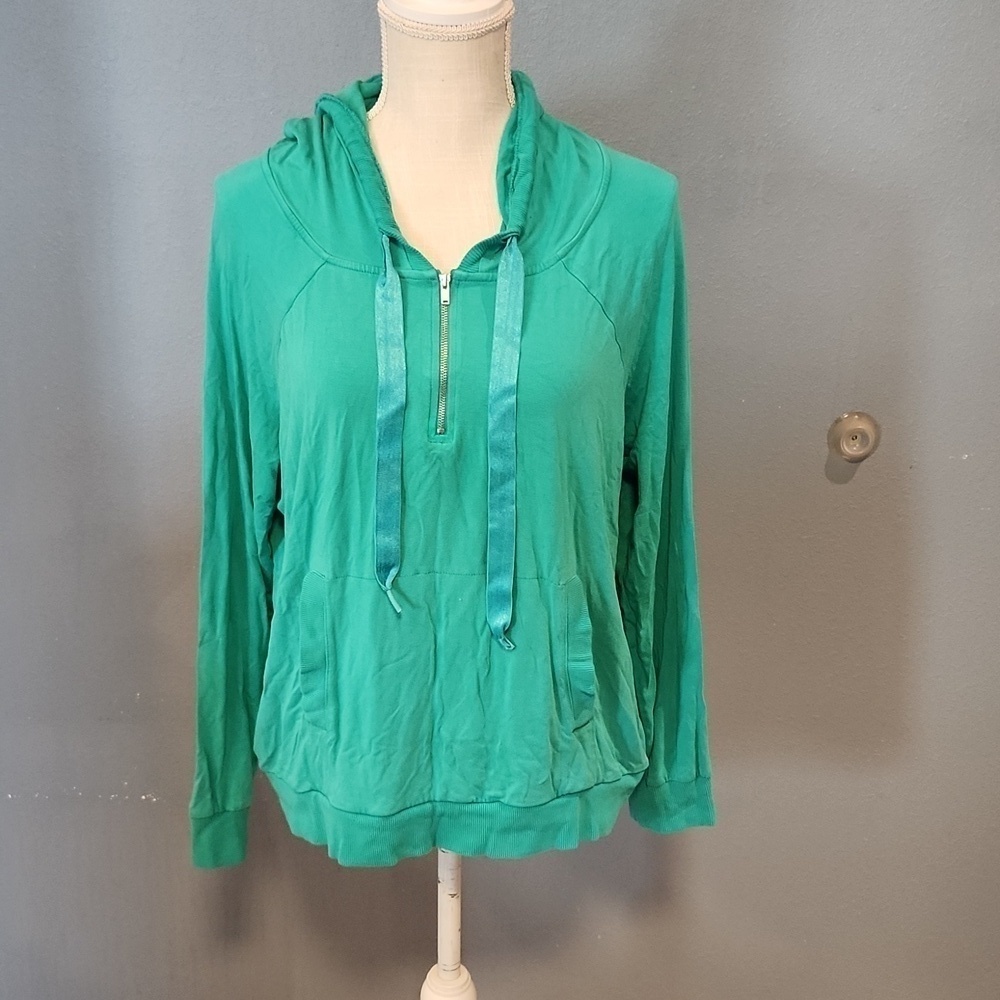 Victoria's Secret Moda International green slouchy quarter zip hoodie